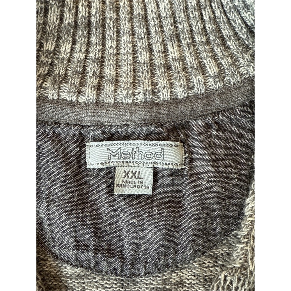 Method Men's Long Sleeve Quarter Zip Knit Sweater XxL‎ Gray j367 - Picture 2 of 6